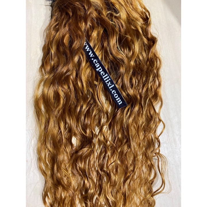 Capelli veri remy Ricci Colore Biondo dorato capelli Brasiliani