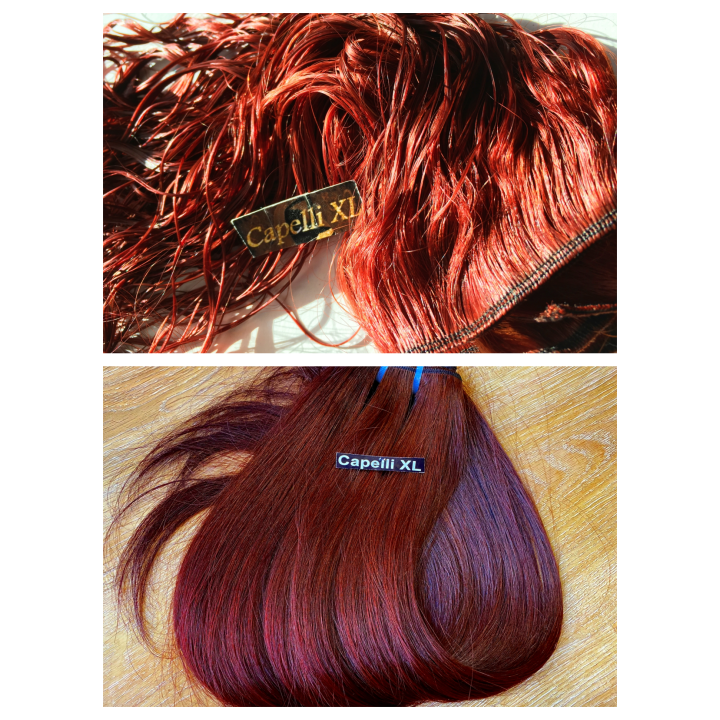 Capelli veri remy cuciti Colore rosso e rame capelli Brasiliani