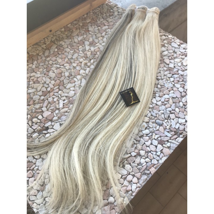 Capelli veri Remy Europei biondo platino tessitura per extension