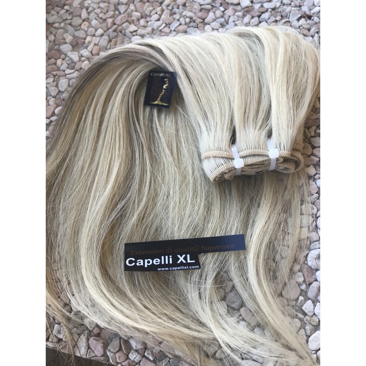 Capelli veri Remy Europei biondo platino tessitura per extension