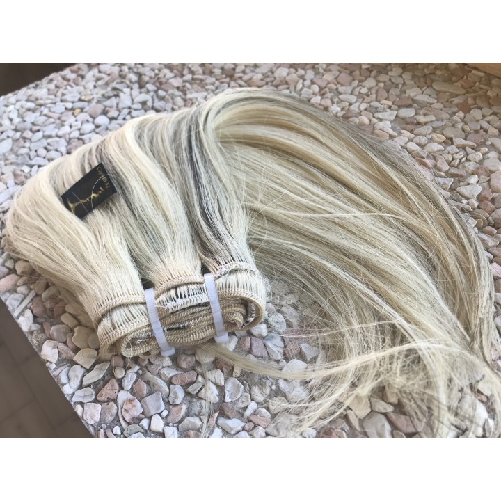 Capelli veri Remy Europei biondo platino tessitura per extension