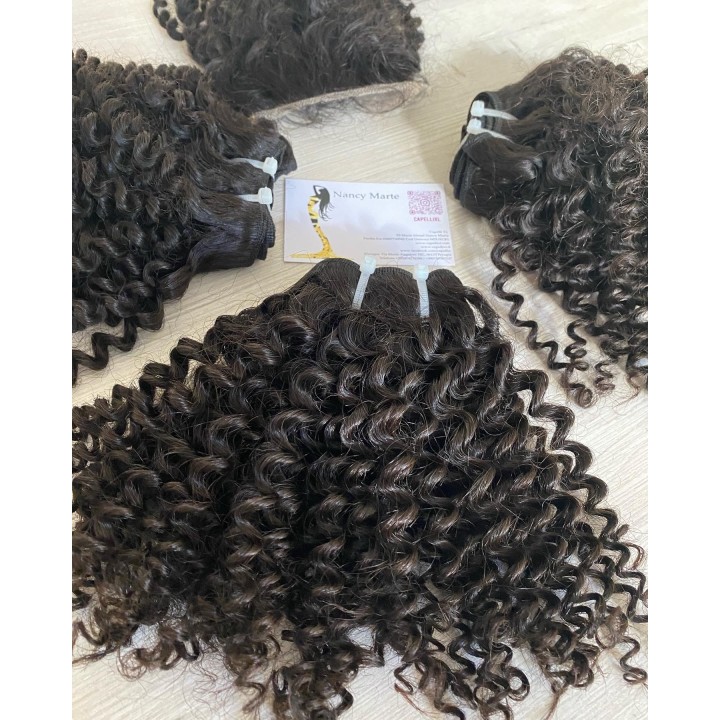 Capelli veri per allungamento cuciti, Tessitura xl Capelli ricci
