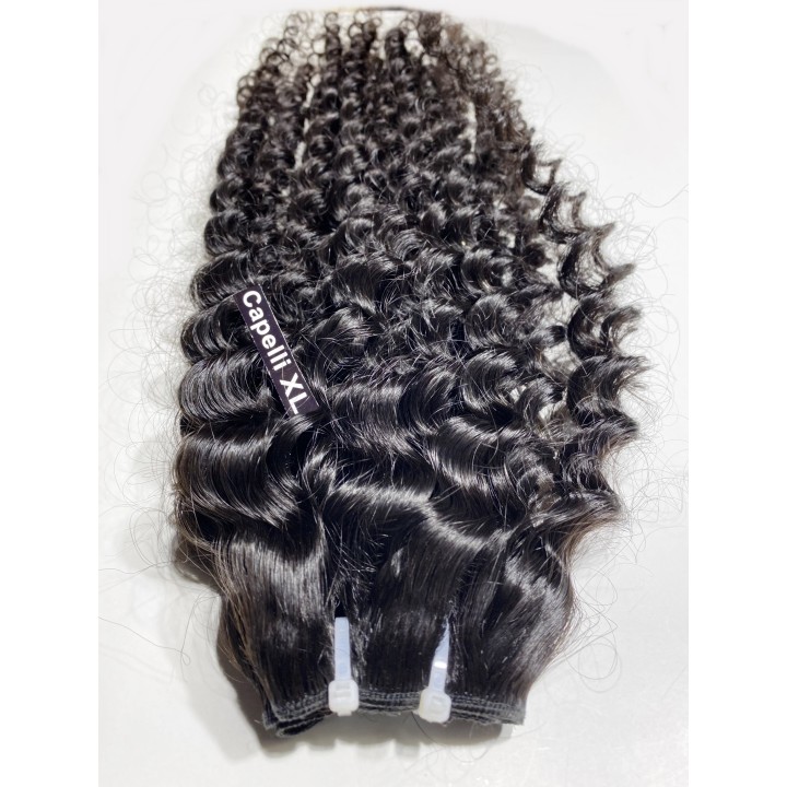 Capelli veri per allungamento cuciti, Tessitura xl Capelli ricci