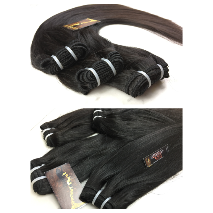 Capelli veri per allungamento cuciti, Tessitura Capelli Lisci indiani
