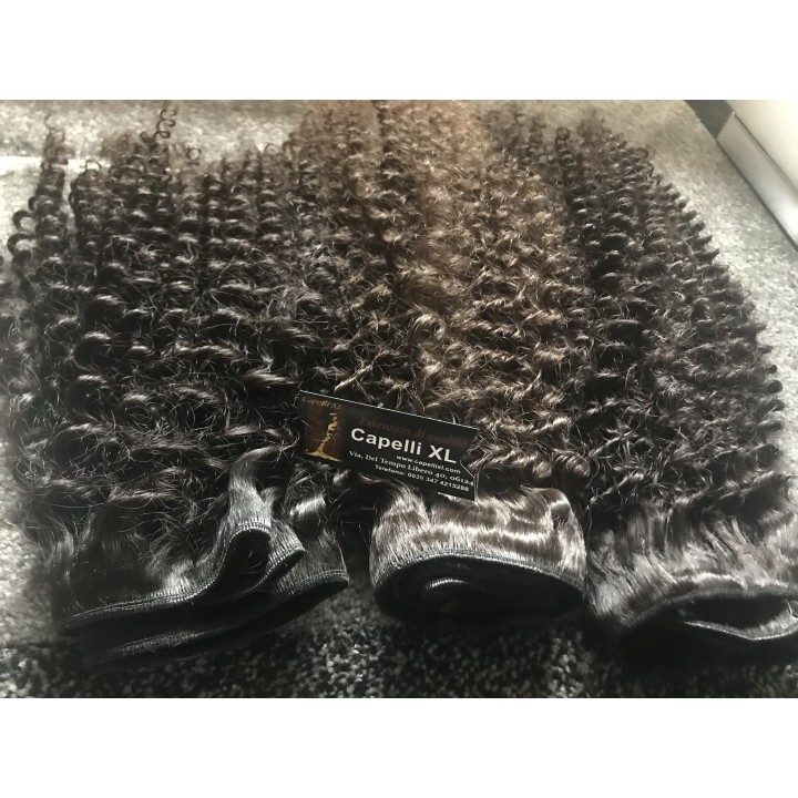 Tessitura Matassa di Capelli veri remy Ricci Brasiliani per extension lunghi 75cm