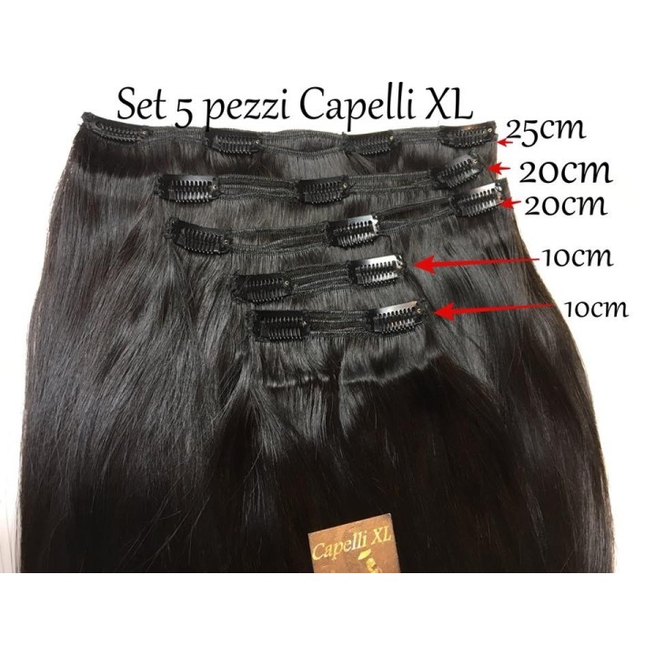 Extension Clip Ricce Capelli Veri Remy Brasiliani 85 cm