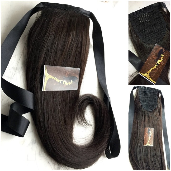 Coda di cavallo, Ponytail capelli veri remy  Mossi colore naturale