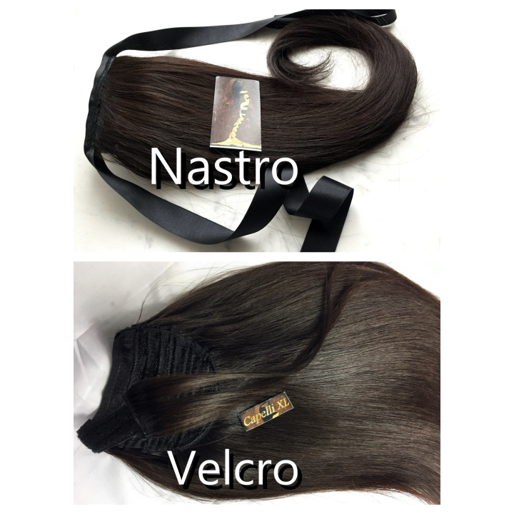 Coda di cavallo, Ponytail capelli veri remy  Mossi colore naturale