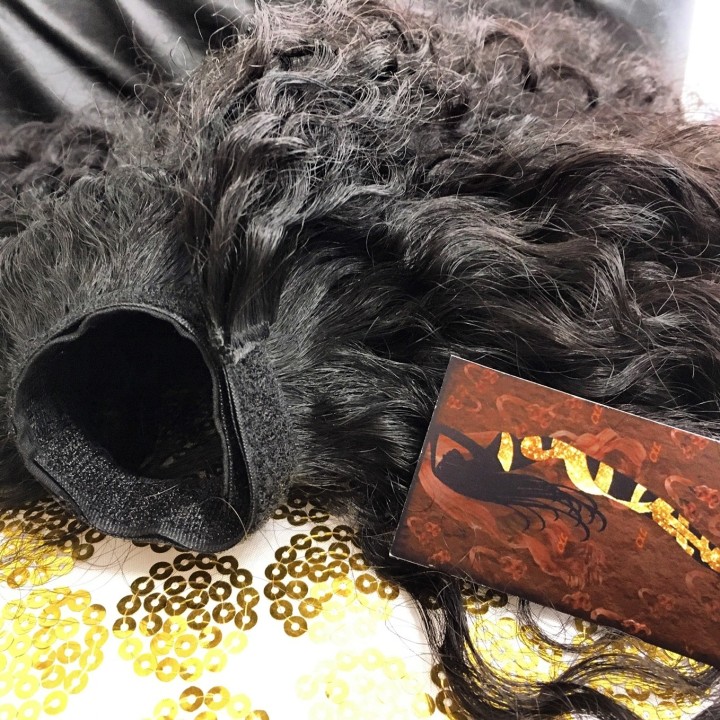 Coda di cavallo, Ponytail capelli veri remy  Ricci colore naturale