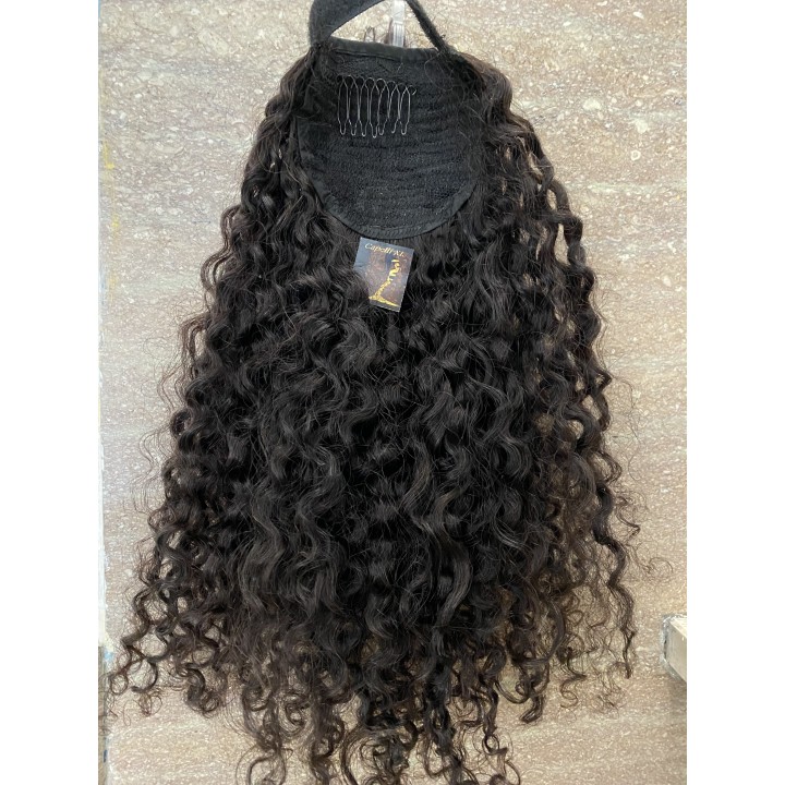 Coda di cavallo, Ponytail capelli veri remy  Ricci colore naturale