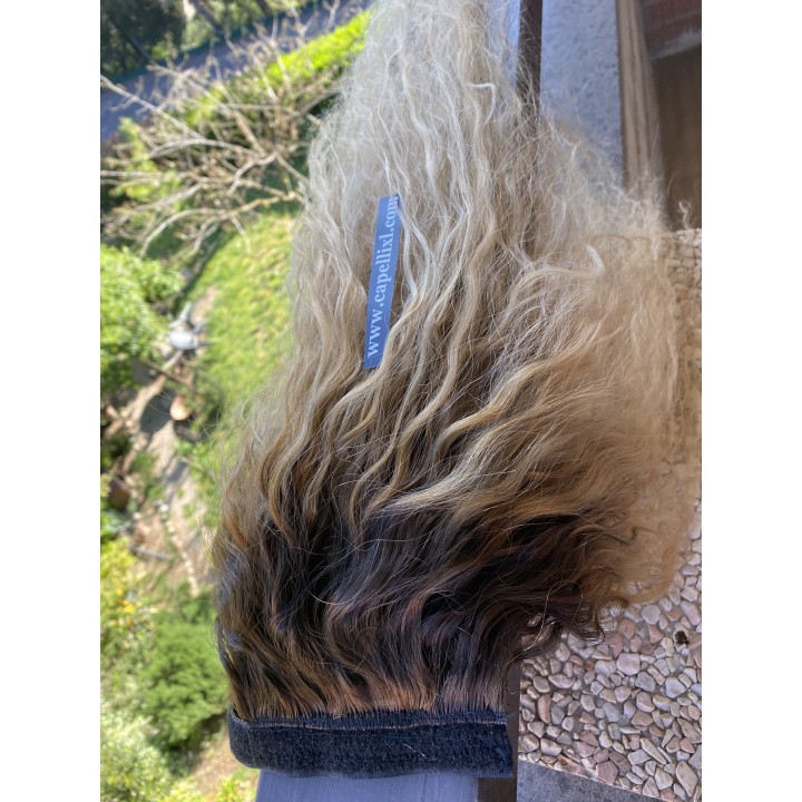 Coda di cavallo, Ponytail capelli veri remy sfumato Capelli ricci