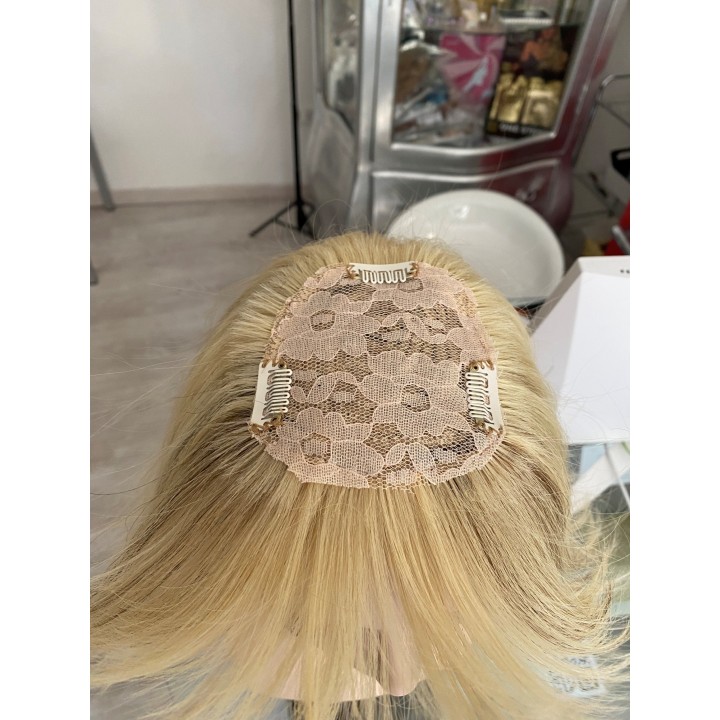 Toupet XL da donna con clip capelli veri remy  Europei calotta di 10cm