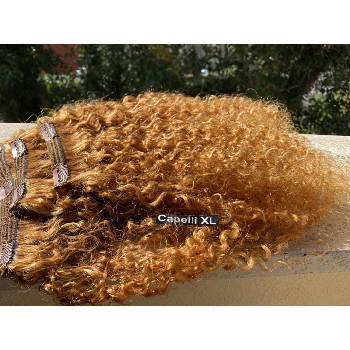 Extension clip Capelli veri Remy Brasiliani Riccio forte Biondo Ramato