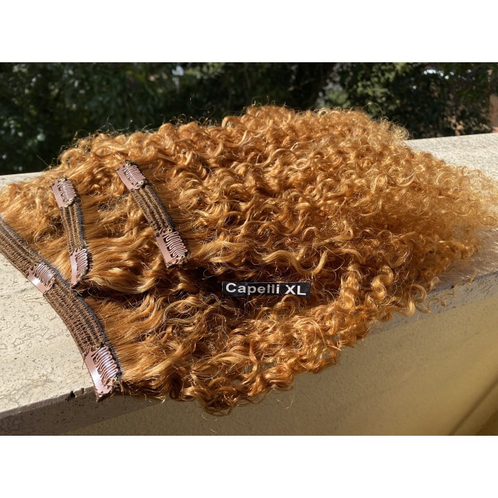 Extension clip Capelli veri Remy Brasiliani Riccio forte Biondo Ramato