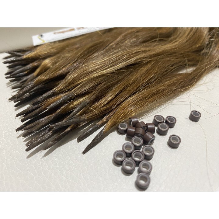 Ciocche XL capelli veri remy, Biondo 7 con riflessi biondo 9 Microring