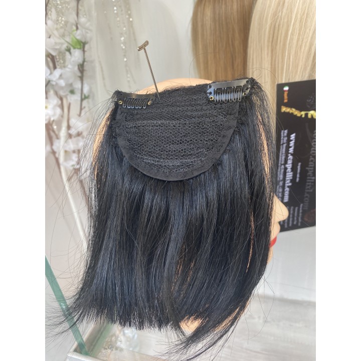 Frangetta molto folta con clip capelli umani
