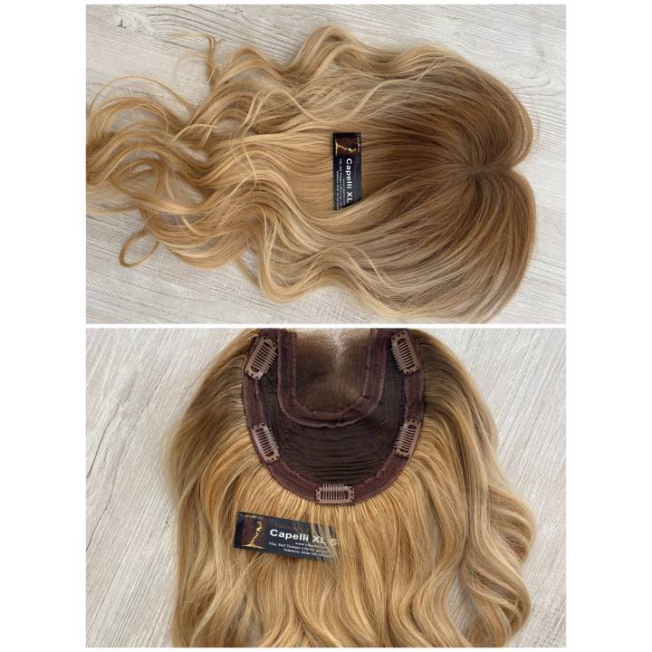 Toupet biondo infoltimento con clip capelli veri remy capelli europei