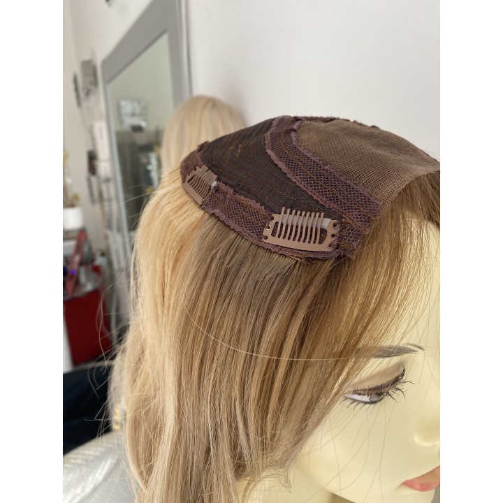 Toupet biondo infoltimento con clip capelli veri remy capelli europei