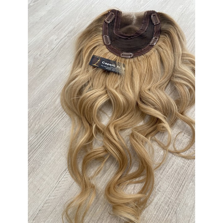 Toupet biondo infoltimento con clip capelli veri remy capelli europei