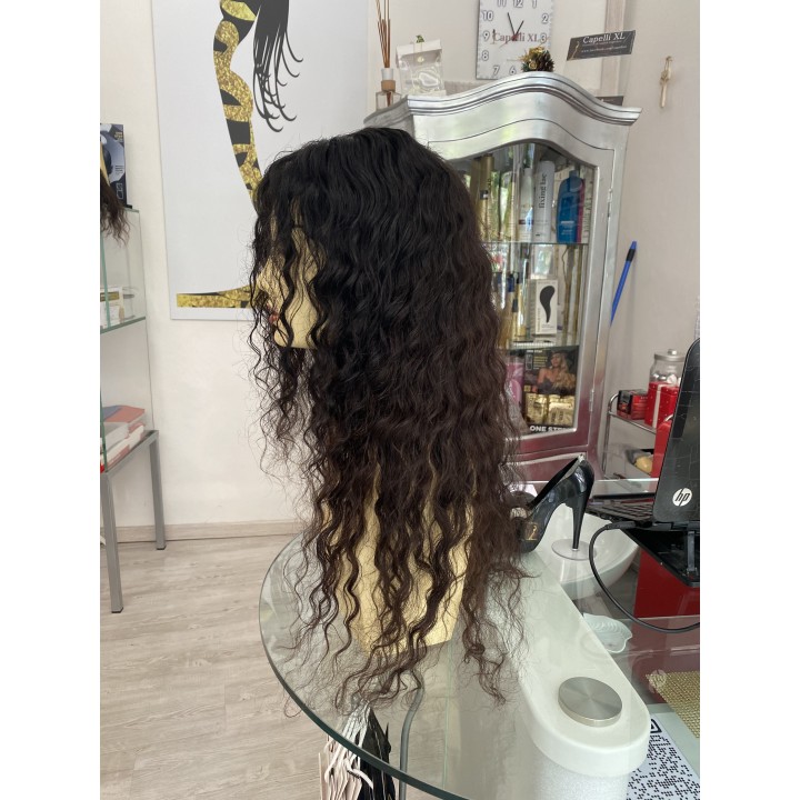 Parrucca riccia di capelli veri Remy Parrucca su misura Varie lunghezze