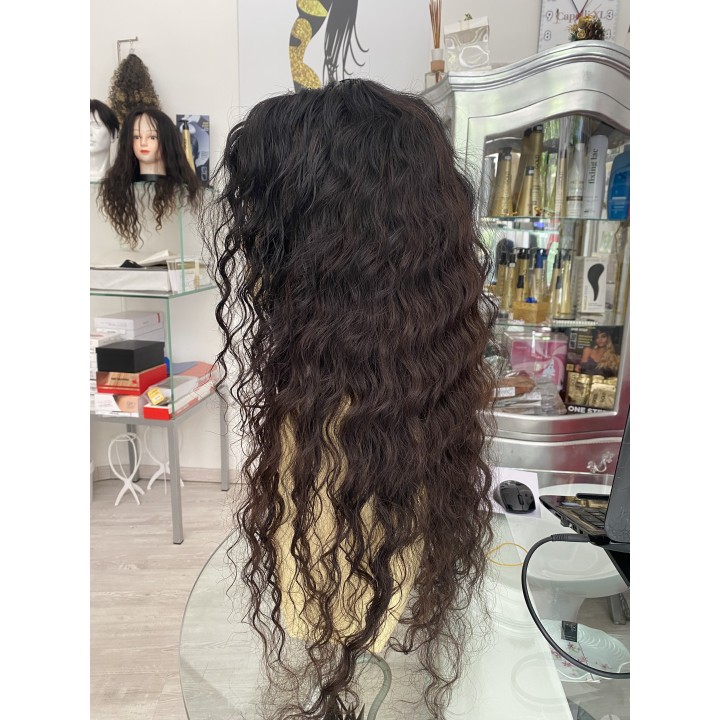 Parrucca riccia di capelli veri Remy Parrucca su misura Varie lunghezze