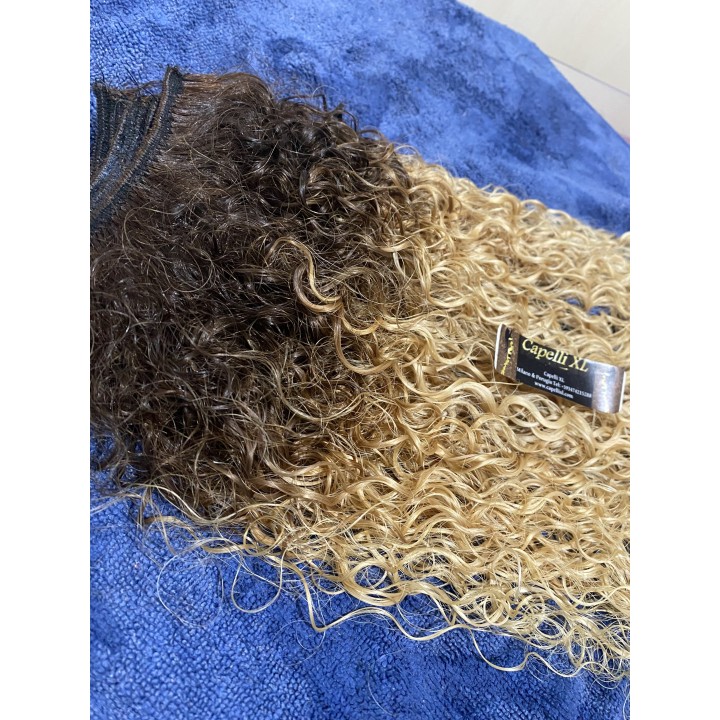 Extension clip Capelli veri Remy Brasiliani Riccissimi Biondo balayage