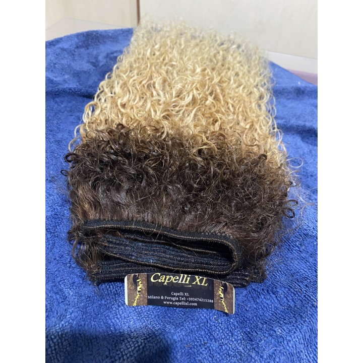 Extension clip Capelli veri Remy Brasiliani Riccissimi Biondo balayage