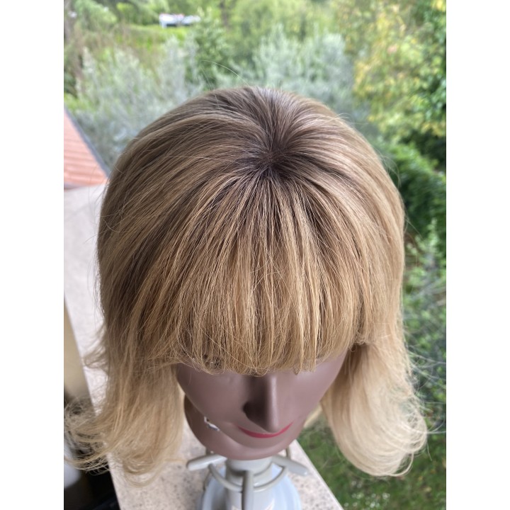 Parrucca con frangia capelli veri Remy Europei Colore biondo chiaro