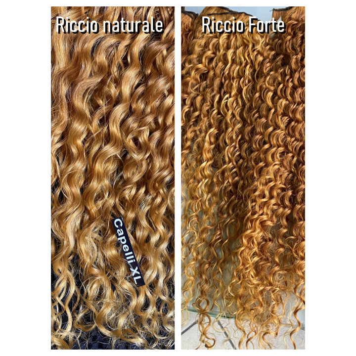 Ciocche XL capelli Ricci  veri remy, Brasiliani Colore Biondo dorato