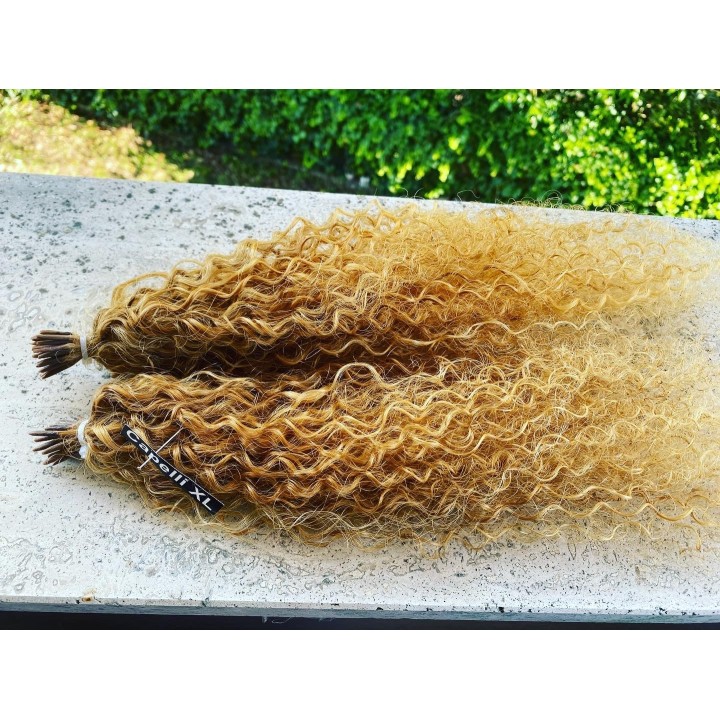 Ciocche XL capelli Ricci  veri remy, Brasiliani Colore Biondo dorato