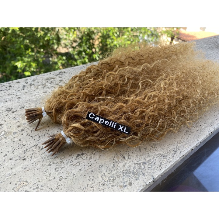 Ciocche XL capelli Ricci  veri remy, Brasiliani Colore Biondo dorato
