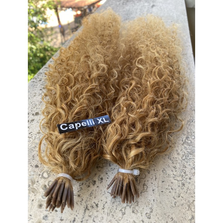 Ciocche XL capelli Ricci  veri remy, Brasiliani Colore Biondo dorato
