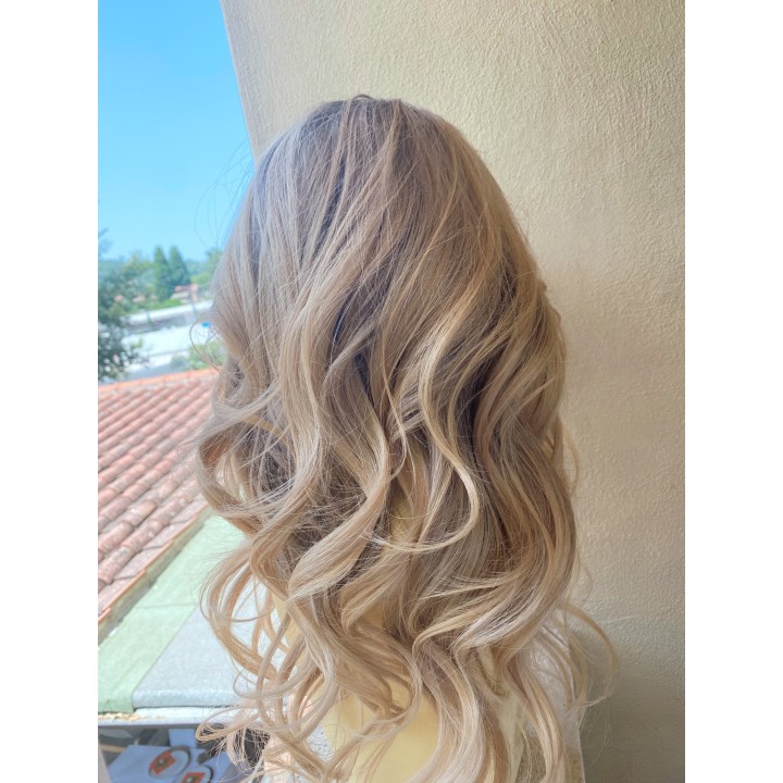 Parrucca capelli veri Remy Europei Colore biondo freddo su misura