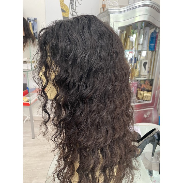 Parrucca riccia di capelli veri Remy Parrucca su misura Varie lunghezze