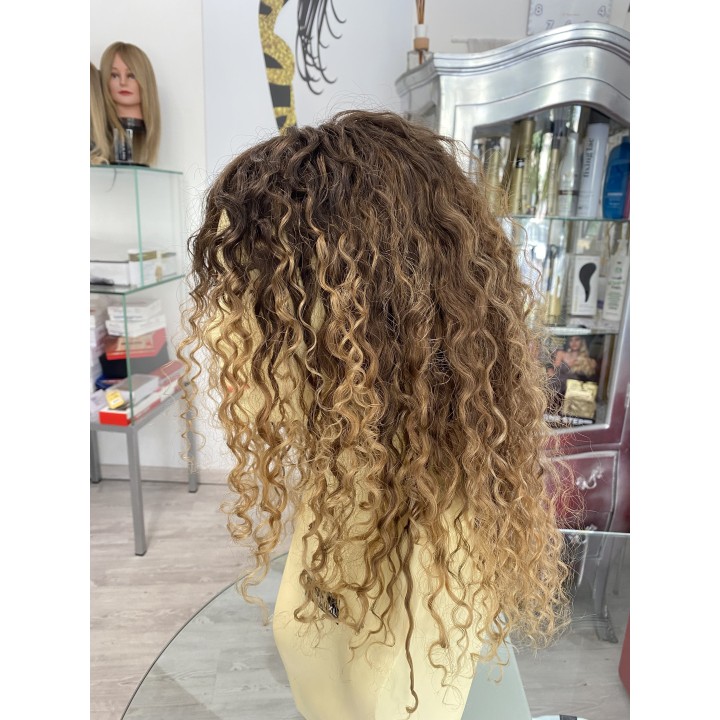 Parrucca su misura capelli veri Remy vergini brasiliani Capelli ricci