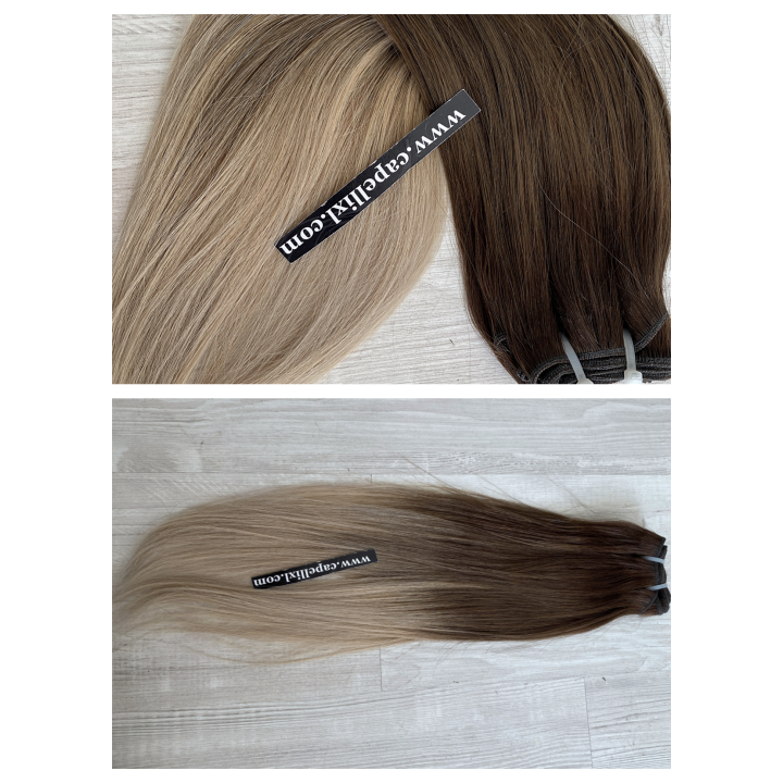 Capelli veri remy cuciti balayage sfumati