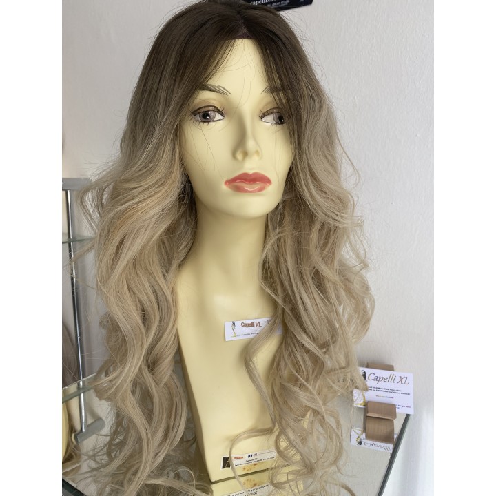Parrucca lunga capelli veri remy Colore biondo platino con ricrescita