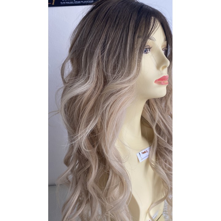 Parrucca lunga capelli veri remy Colore biondo platino con ricrescita