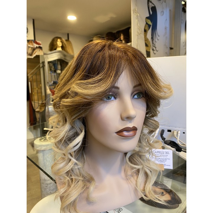 Parrucca capelli veri remy Colore balayage biondo platino con ricrescita