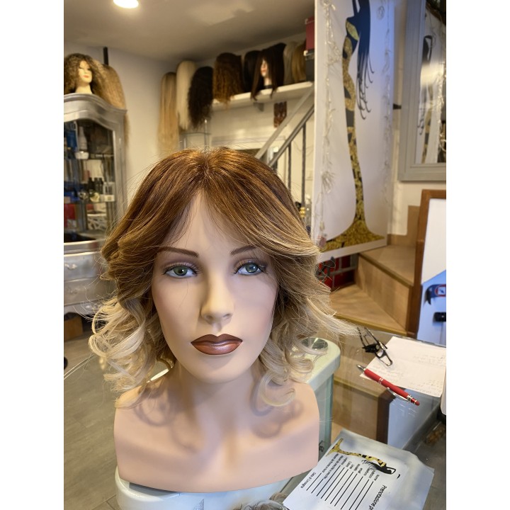 Parrucca capelli veri remy Colore balayage biondo platino con ricrescita