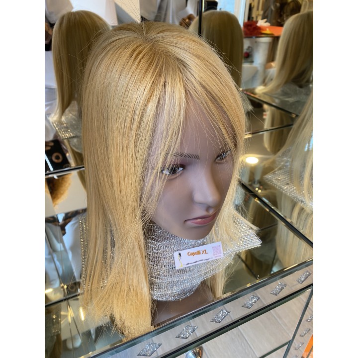 Toupet XL da donna con clip capelli veri remy  Europei calotta di 10 x 13 cm