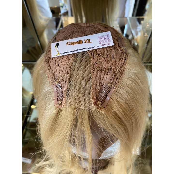 Toupet XL da donna con clip capelli veri remy  Europei calotta di 10 x 13 cm