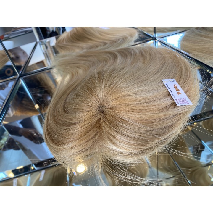 Toupet XL da donna con clip capelli veri remy  Europei calotta di 10 x 13 cm