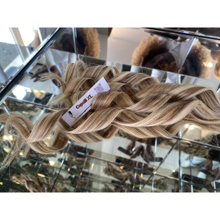 Ciocche XL Biondo Chiaro Mesciato - Capelli Remy Mossi | 50 Ciocche