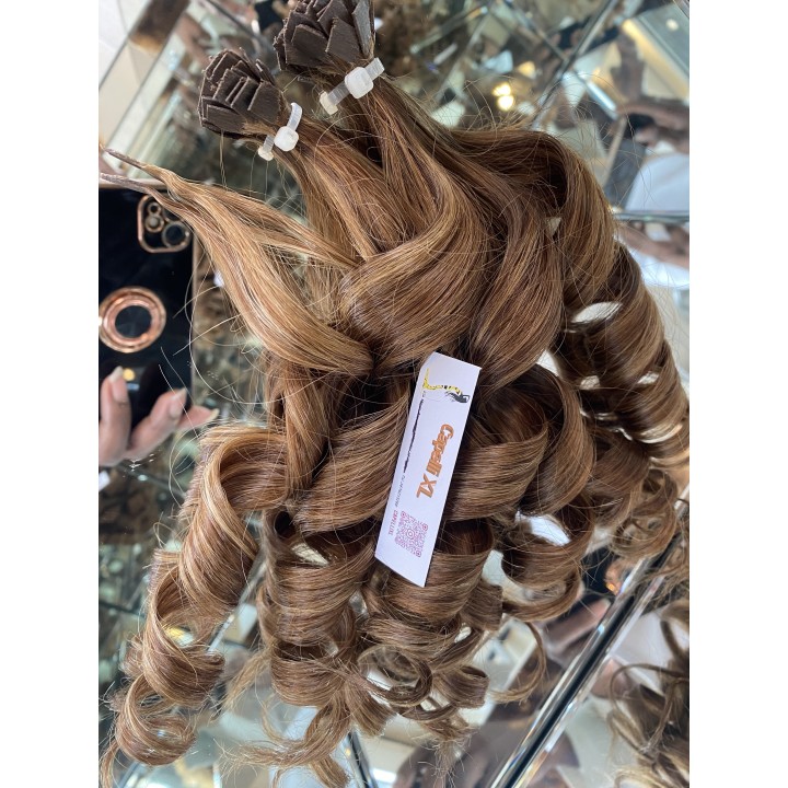 Ciocche XL capelli veri remy, Biondo 7 con riflessi biondo 9 Microring