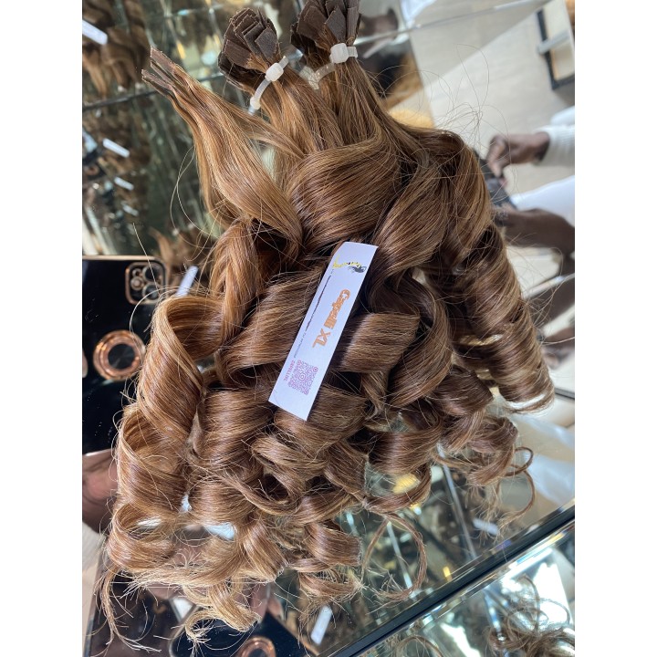 Ciocche XL capelli veri remy, Biondo 7 con riflessi biondo 9 Microring