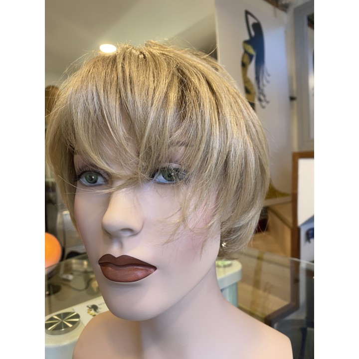 Parrucca Semi-Sintetica Full Lace bionda per signora Taglio corto