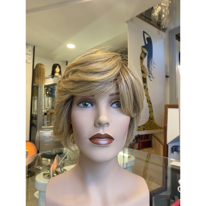 Parrucca Semi-Sintetica Full Lace bionda per signora Taglio corto