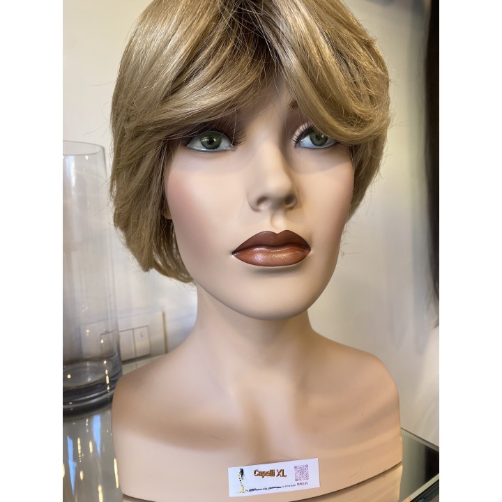 Parrucca Semi-Sintetica Full Lace bionda per signora Taglio corto