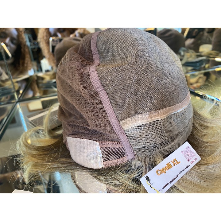 Parrucca Semi-Sintetica Full Lace bionda per signora Taglio corto